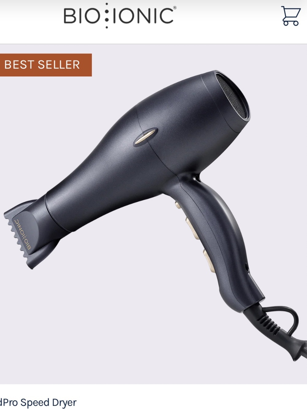 Bio Ionic GoldPro Speed Dryer — Slate Navy